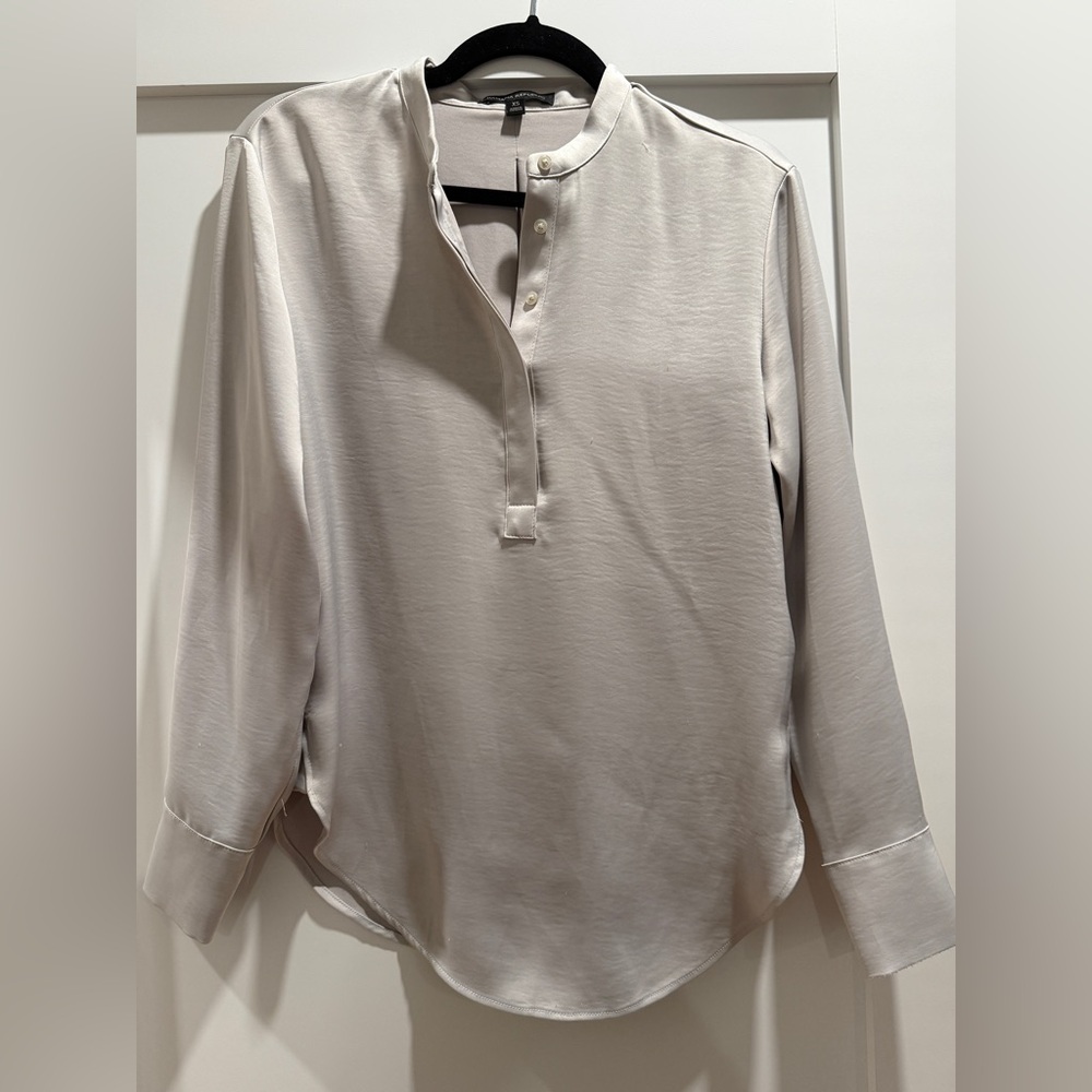 Light Grey Banana Republic Silk-like Tunic